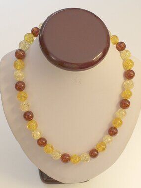Antique Vintage Amber Changampagne with Honey Color Necklace 18 inches